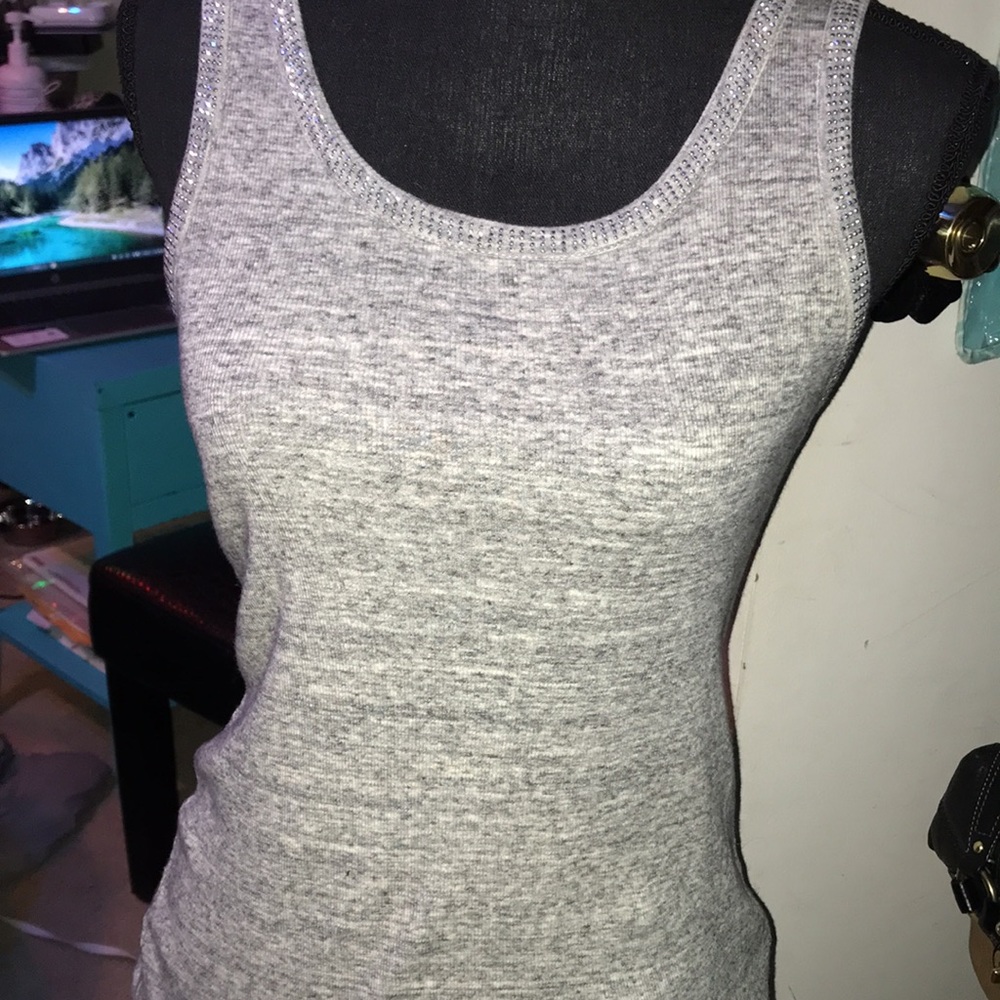 #383-(M/M)Jeans By Buffalo Rhinestone Neckline Tank top. Like new